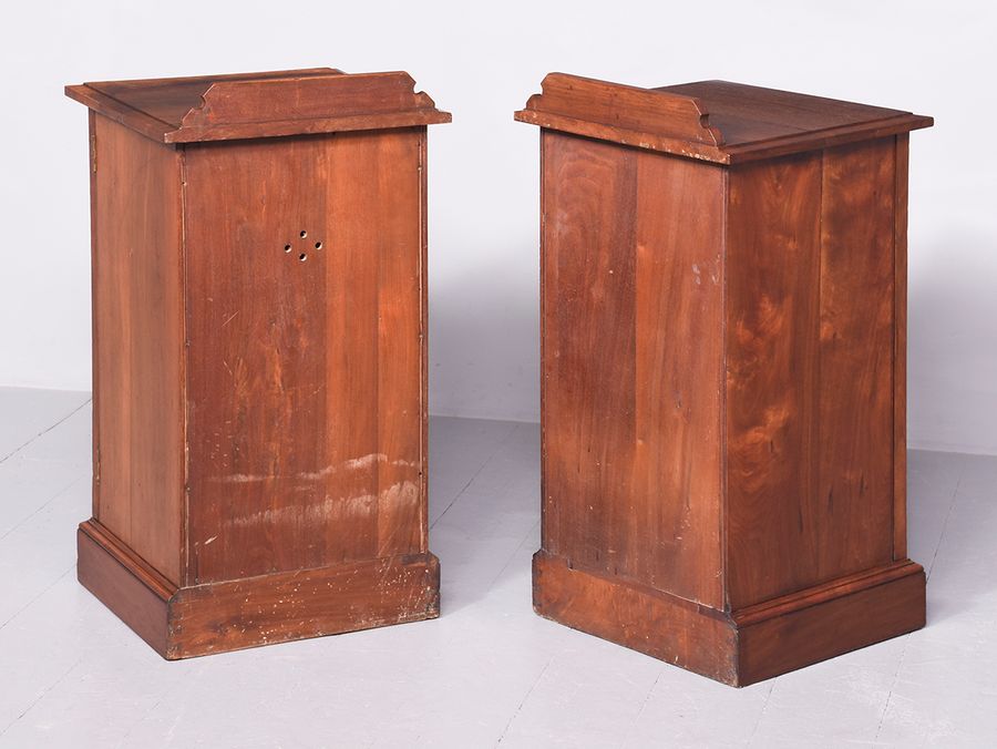 Antique Pair of Bedside Walnut Cabinets