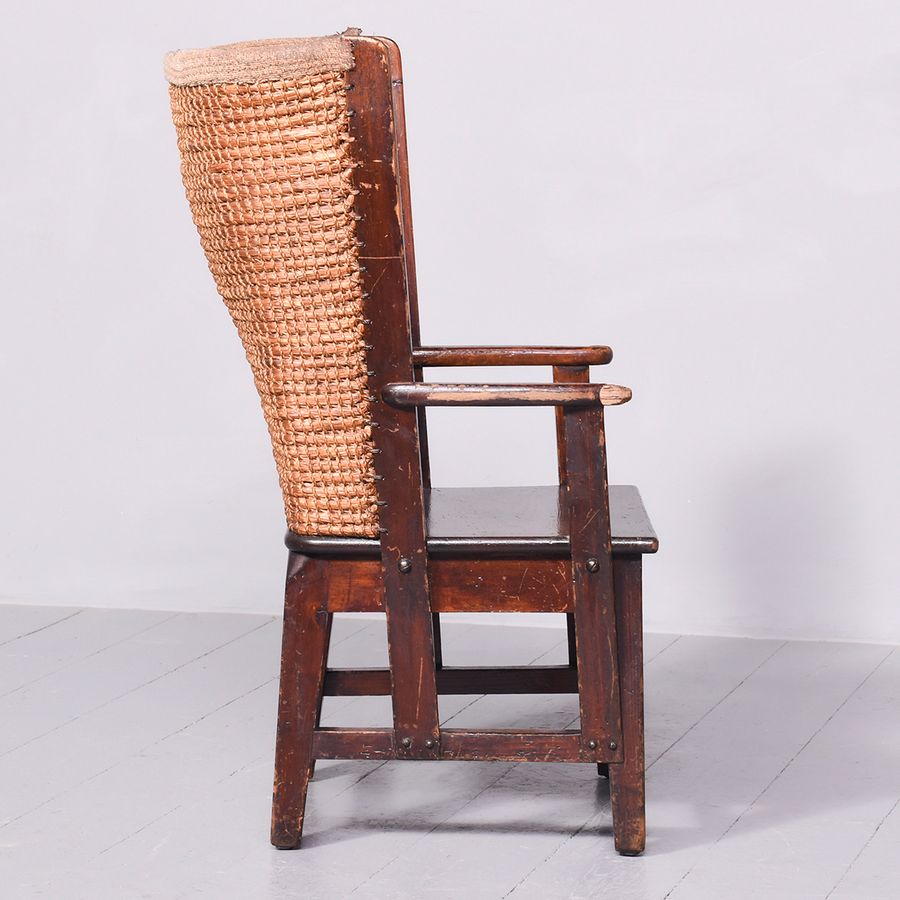 Antique Victorian Stained Pine Orkney Chair