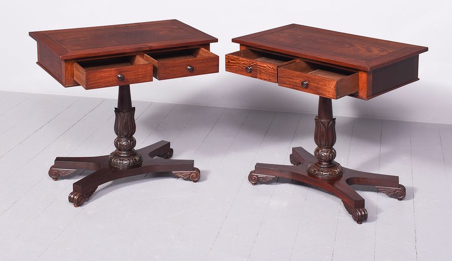 Antique Pair of Chinese Pedestal Tables