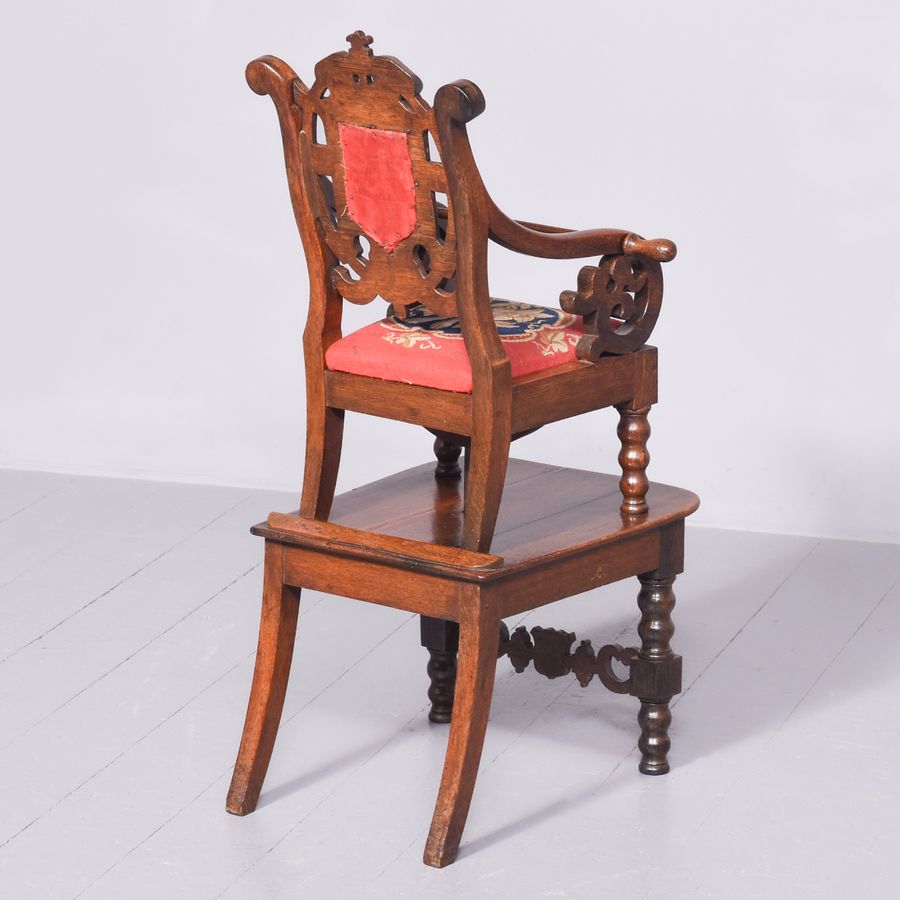 Antique Carved Victorian Child’s Highchair