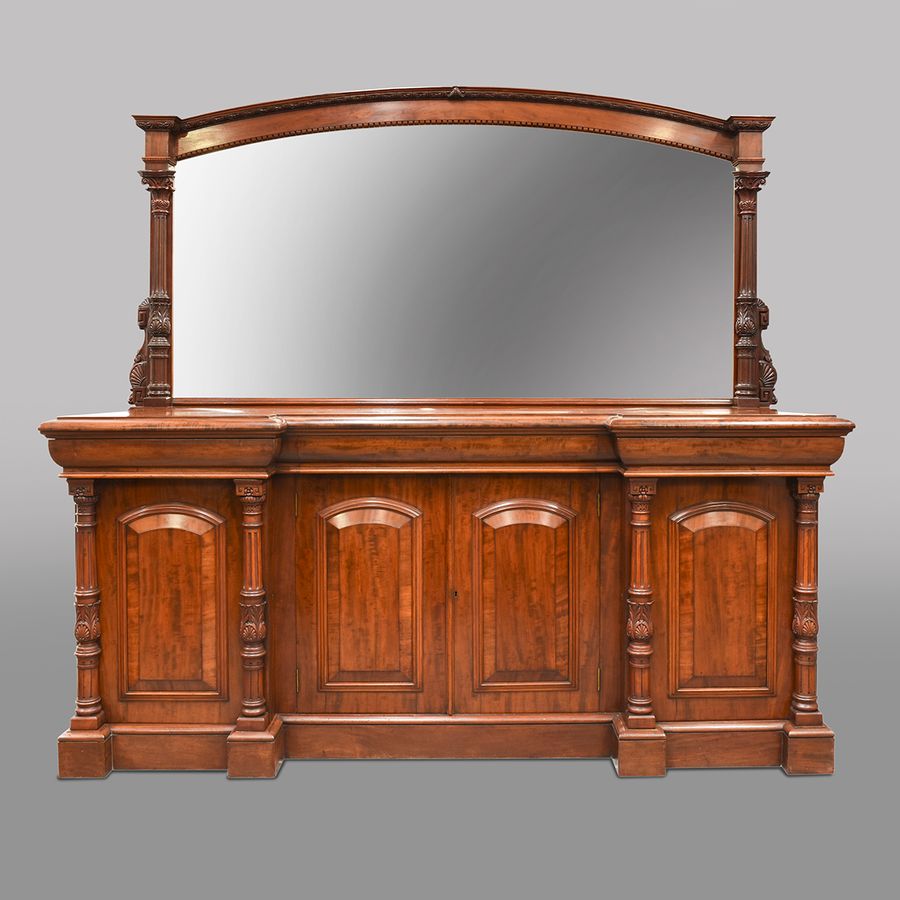 Antique Quality, Large Mirror-Back Victorian Mahogany Chiffoniere (Sideboard)