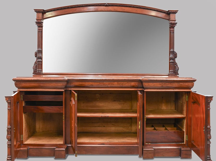 Antique Quality, Large Mirror-Back Victorian Mahogany Chiffoniere (Sideboard)