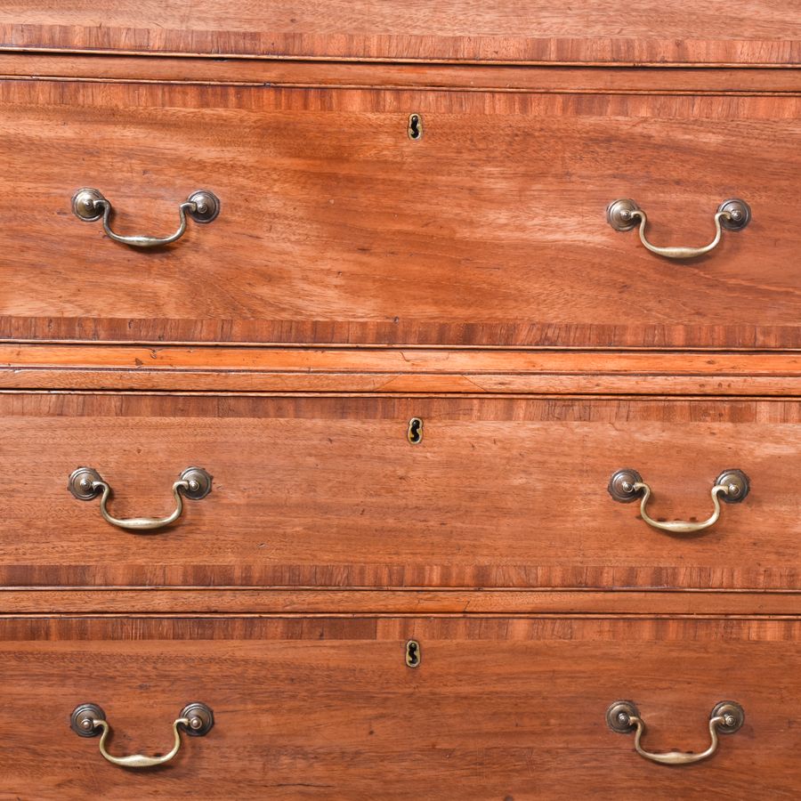 Antique Fine Quality George III Crossbanded Mahogany Chest on Chest