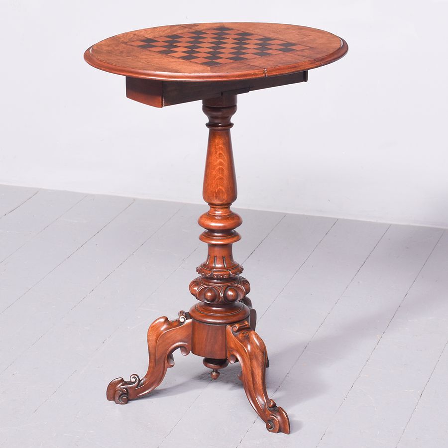 Antique Folding Victorian Games Table