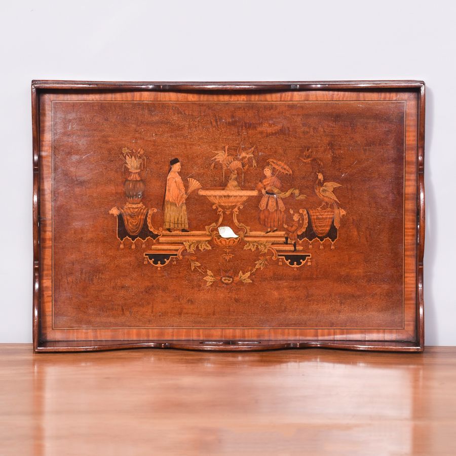 Mahogany and Inlaid Tray