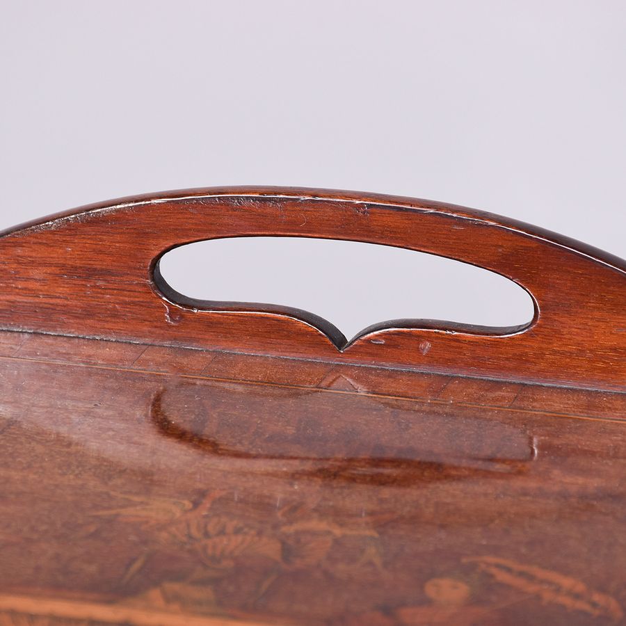 Antique Mahogany and Inlaid Tray