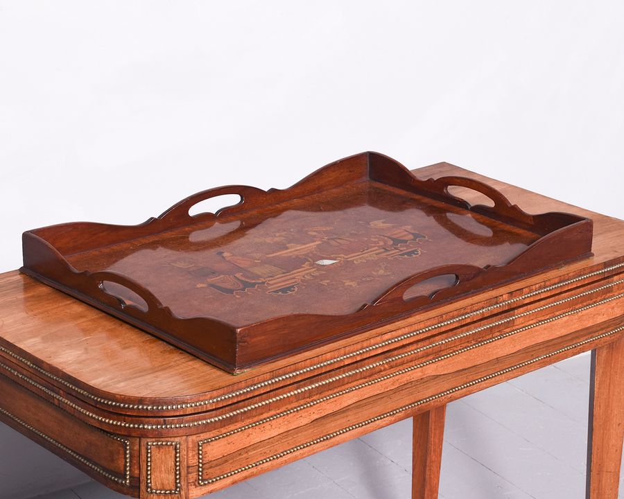 Antique Mahogany and Inlaid Tray