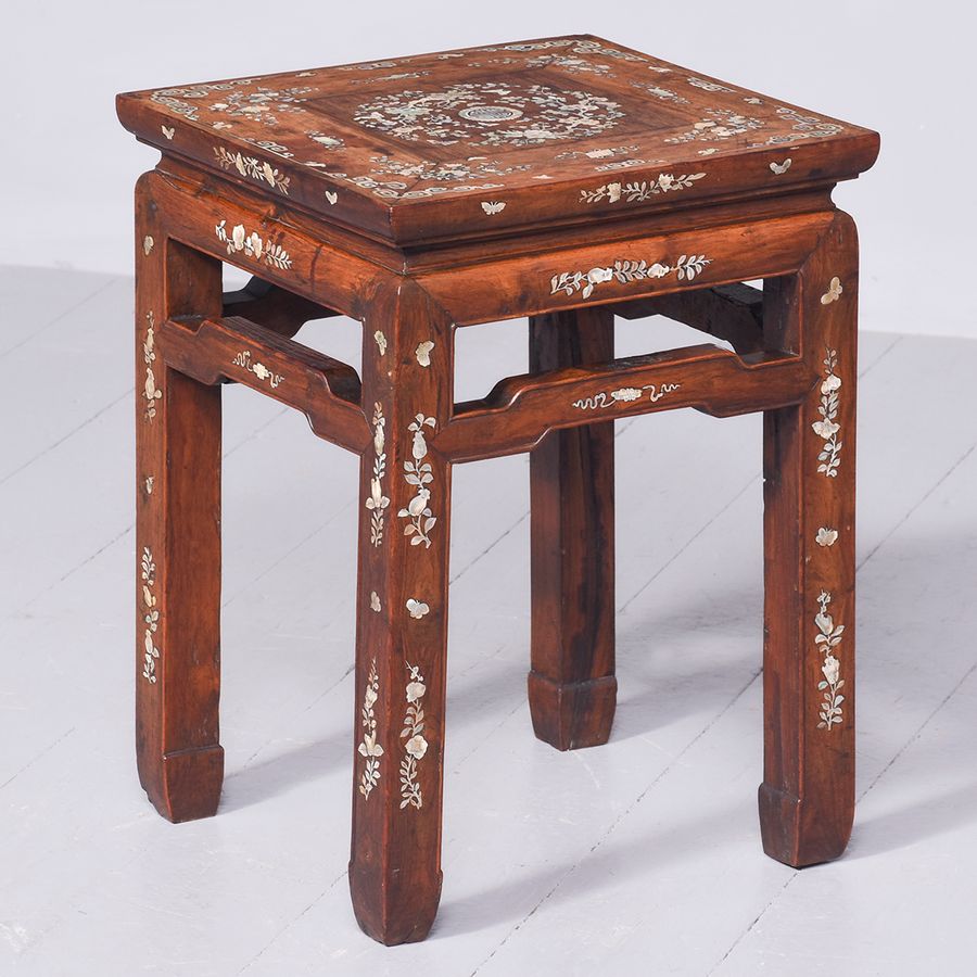 Quality, Chinese Qing Period Mother of Pearl Inlaid Occasional Table