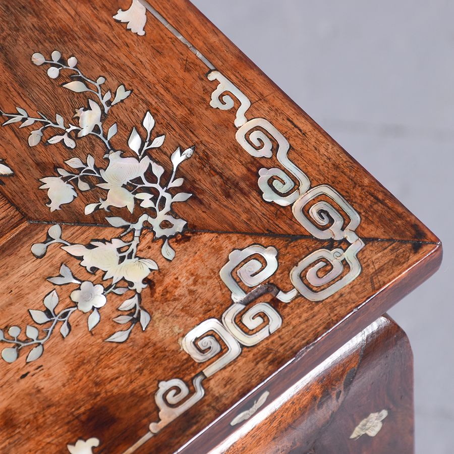 Antique Quality, Chinese Qing Period Mother of Pearl Inlaid Occasional Table