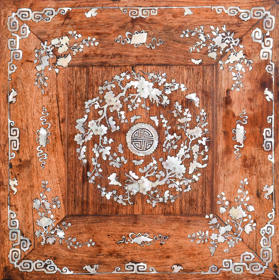 Antique Quality, Chinese Qing Period Mother of Pearl Inlaid Occasional Table