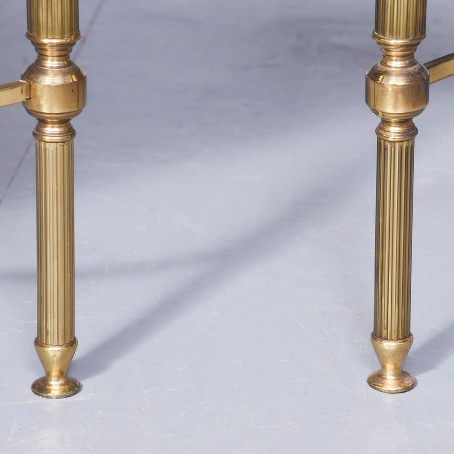 Antique Pair of French Brass & Mahogany Occasional Tables