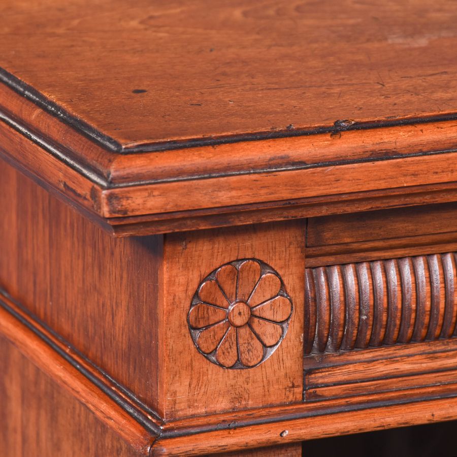 Antique Late Victorian Walnut Open Bookcase with Adjustable Shelves