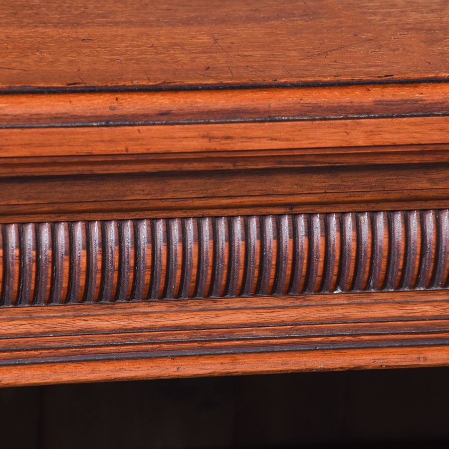 Antique Late Victorian Walnut Open Bookcase with Adjustable Shelves