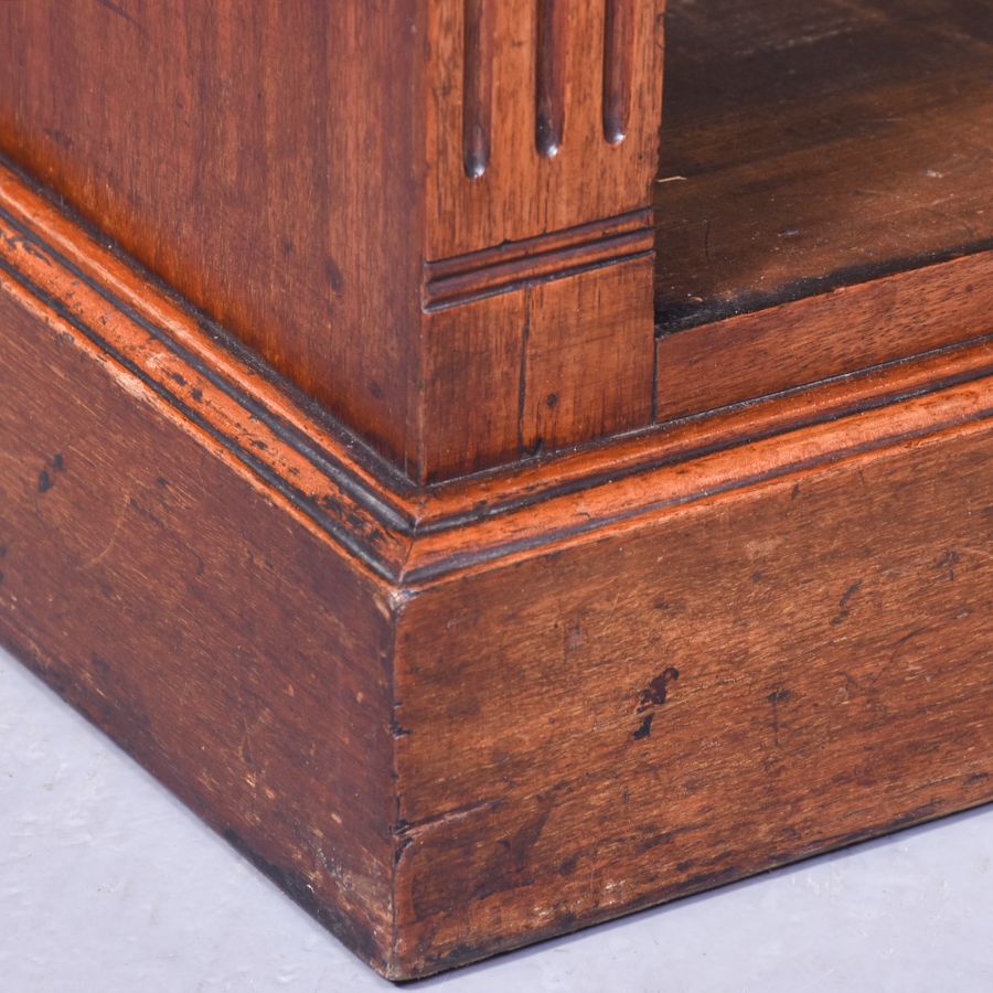 Antique Late Victorian Walnut Open Bookcase with Adjustable Shelves