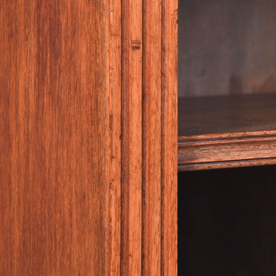 Antique Late Victorian Walnut Open Bookcase with Adjustable Shelves