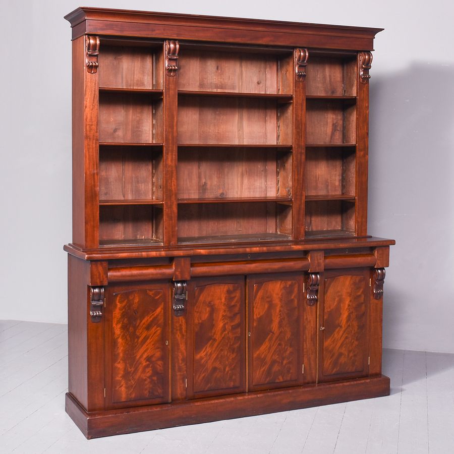 Antique Early Victorian Scottish Mahogany Open Bookcase