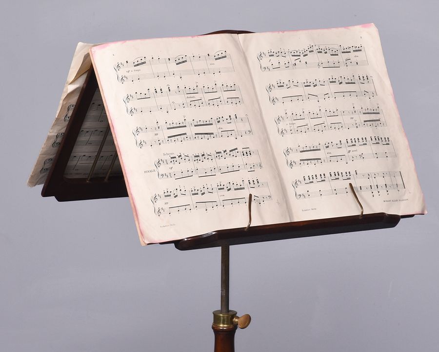 Antique Handmade Regency-Style Mahogany Adjustable Duet Music Stand