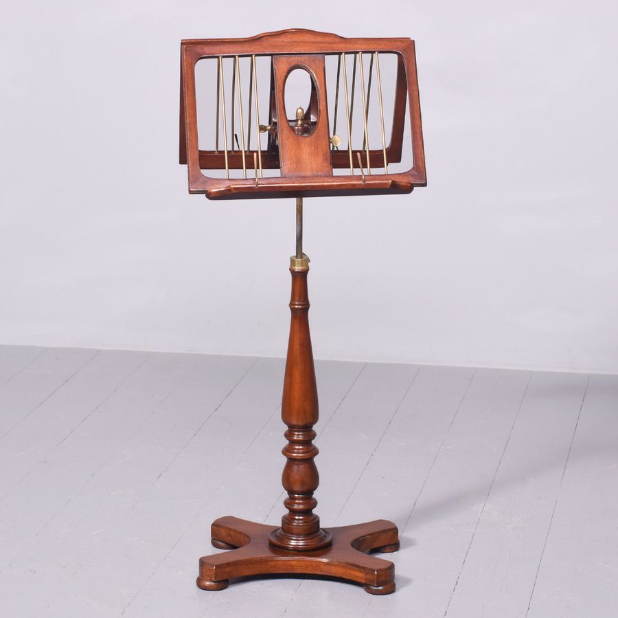 Antique Handmade Regency-Style Mahogany Adjustable Duet Music Stand