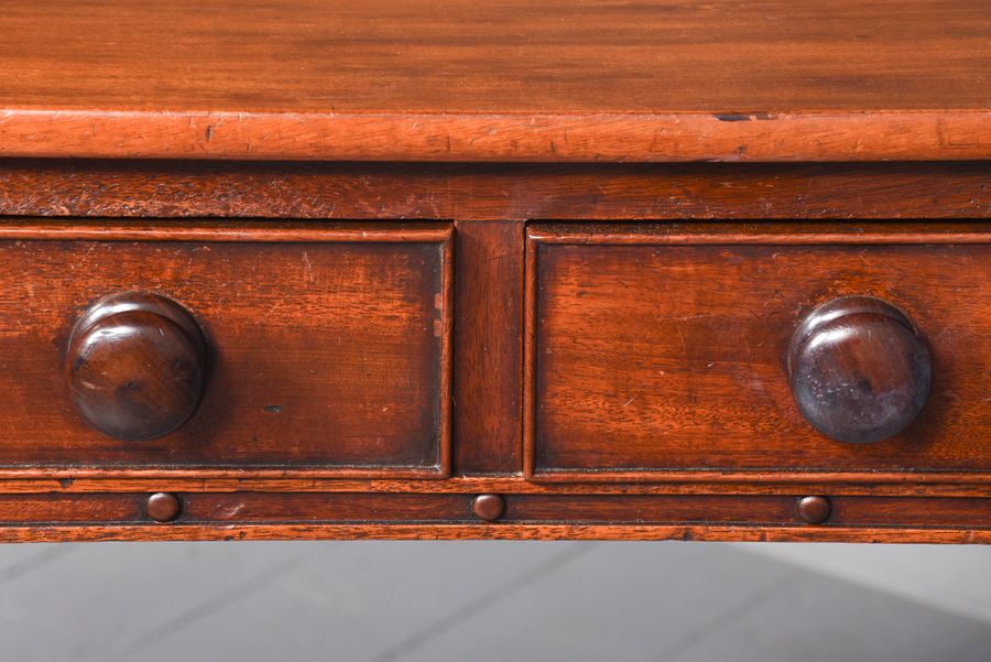 Antique Exceptional Scottish (Possibly Edinburgh) William IV Mahogany 2 Drawer Table