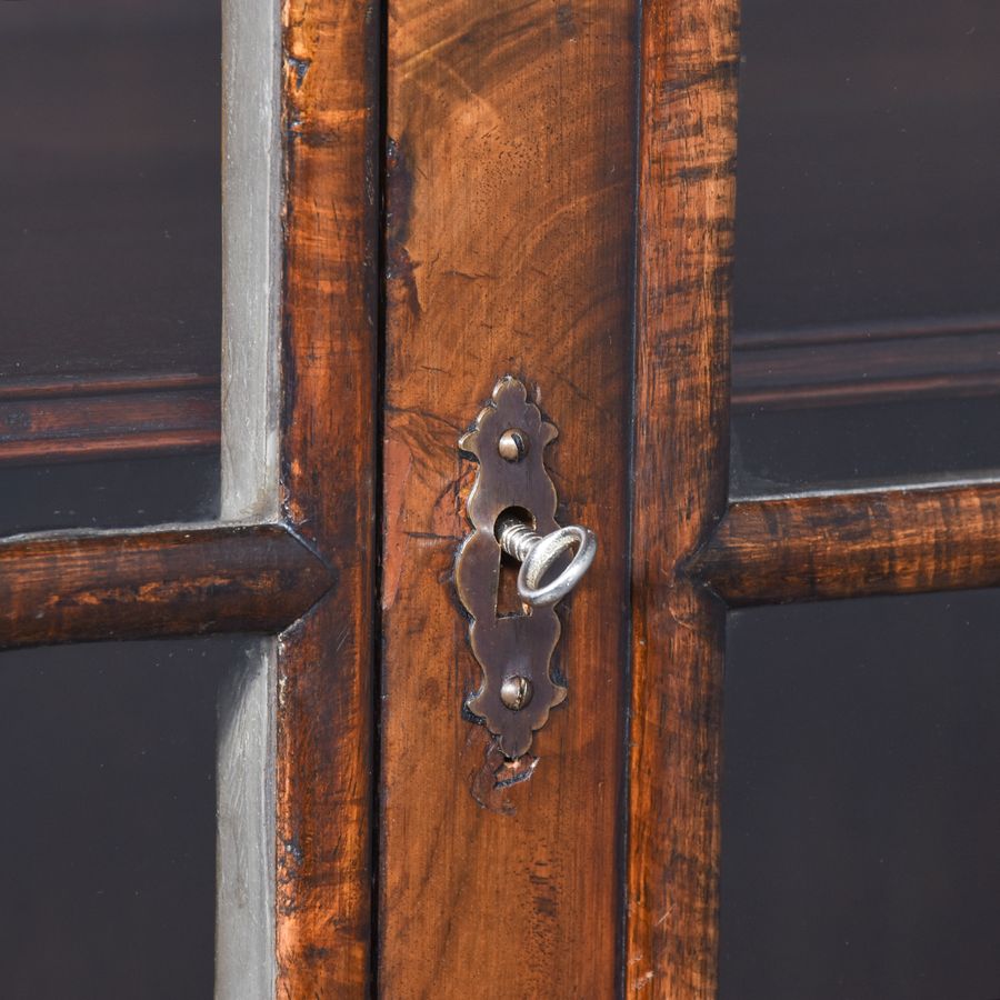 Antique Magnificent George II Style Burr Walnut Bookcase/Glazed Cabinet