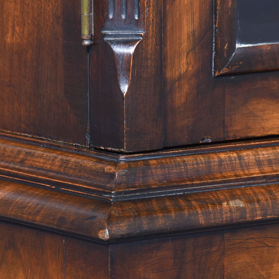 Antique Magnificent George II Style Burr Walnut Bookcase/Glazed Cabinet