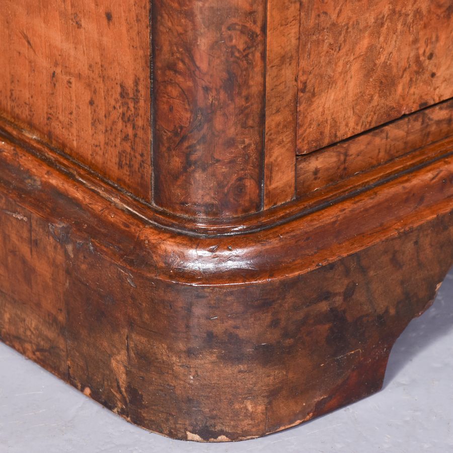 Antique Pair of Mid-Victorian Burr-Walnut Small Chest/Bedside Lockers