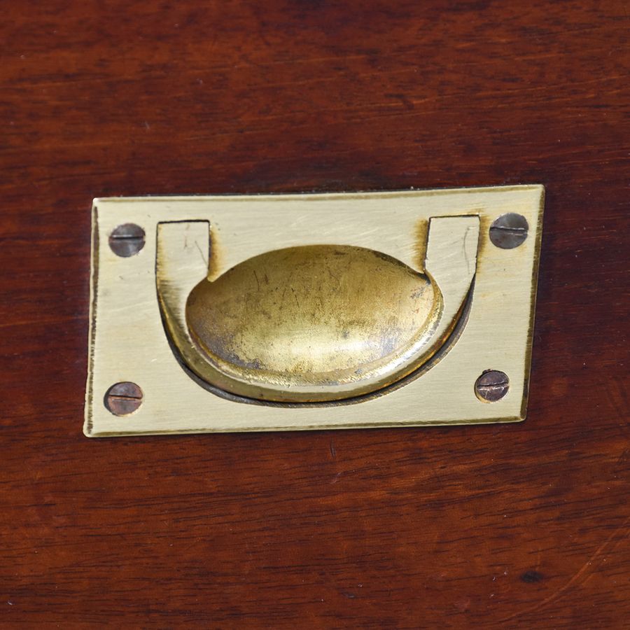 Antique Pair of Mid-Victorian Mahogany Brass-Bound, Small Military Chests/Bedside Lockers