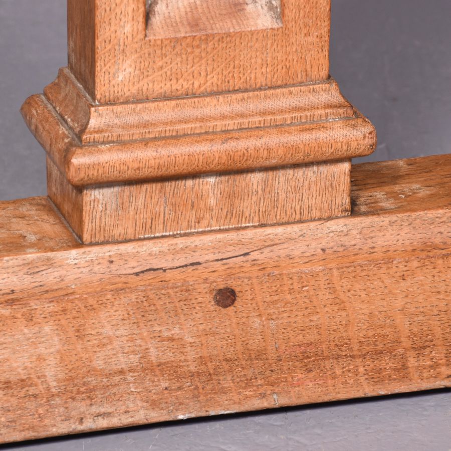 Antique A Pair of Large Gothic Style Oak Side Tables