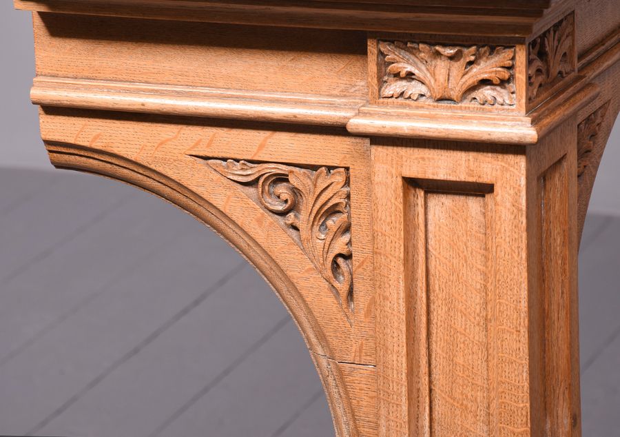 Antique A Pair of Large Gothic Style Oak Side Tables