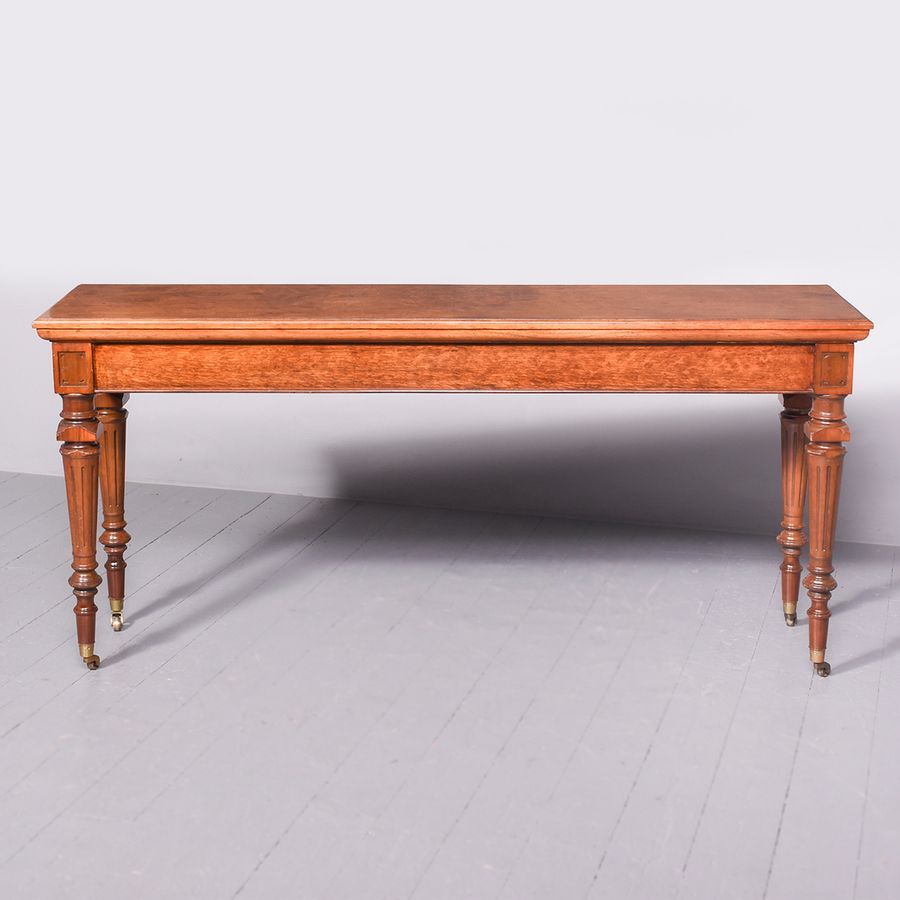 Antique Wide William IV Pollard Oak Hall Table