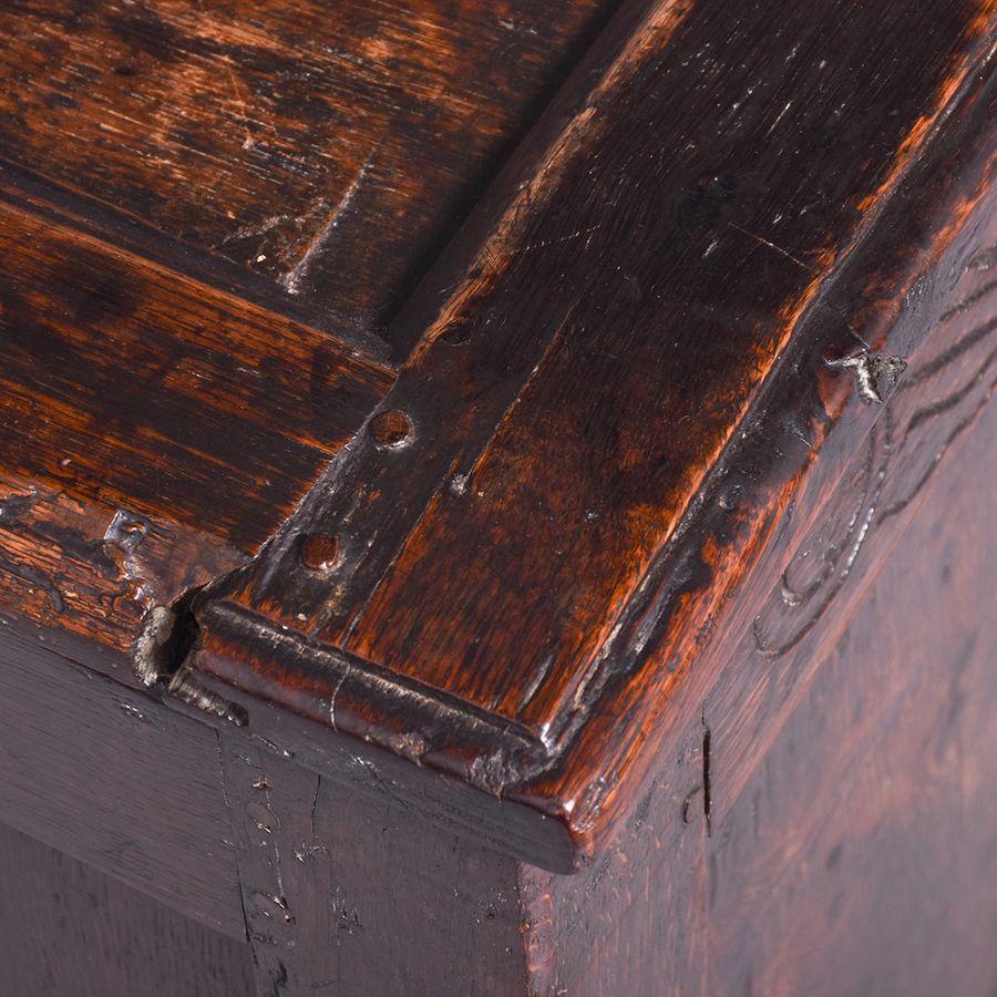 Antique Large George I Panelled Oak Coffer