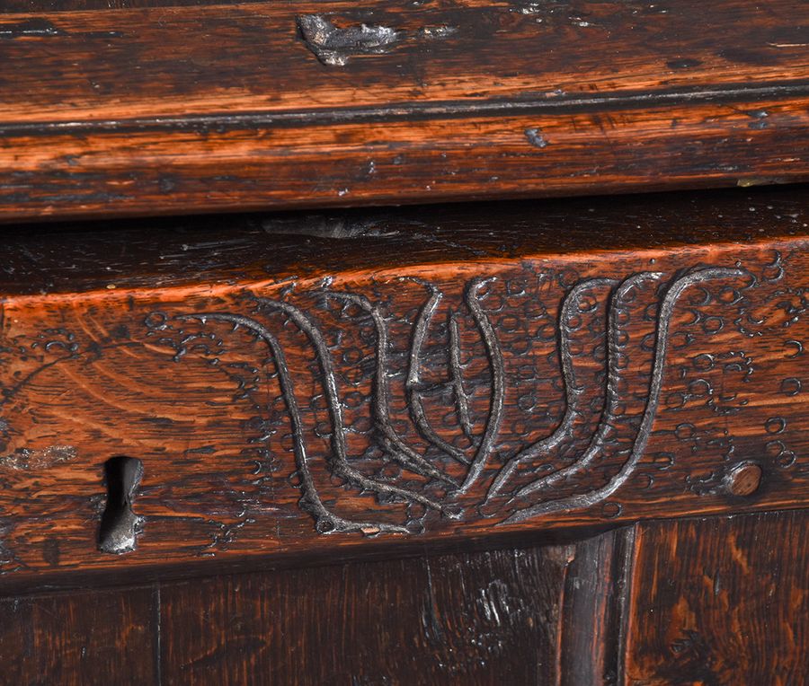 Antique Large George I Panelled Oak Coffer