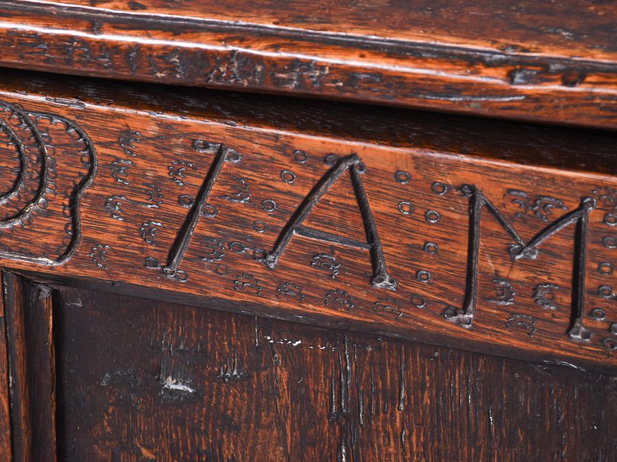 Antique Large George I Panelled Oak Coffer