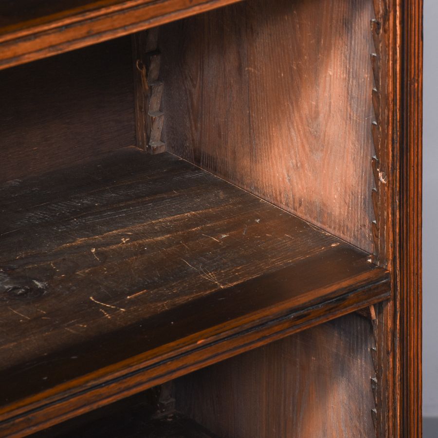 Antique Edwardian Oak Open Bookcase