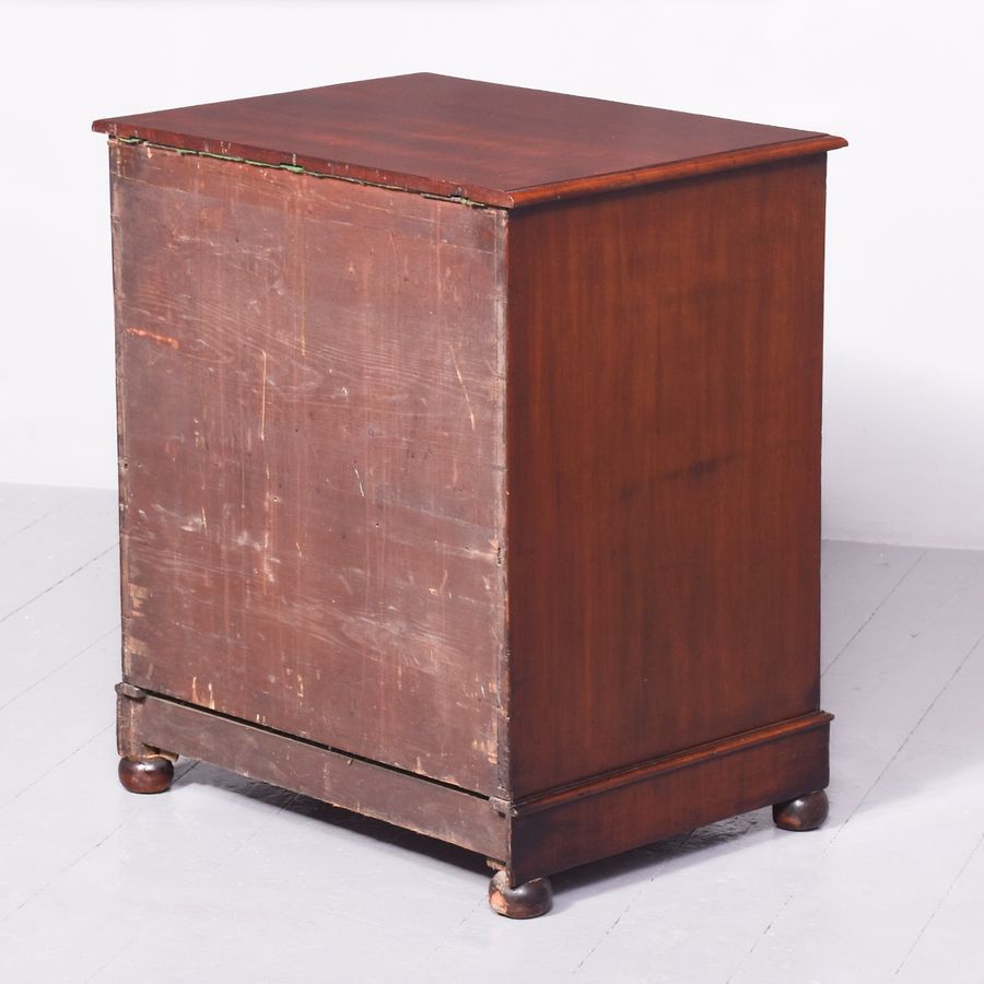 Antique William IV Neat-Sized Mahogany Cellarette in The Form of a Chest of Drawers