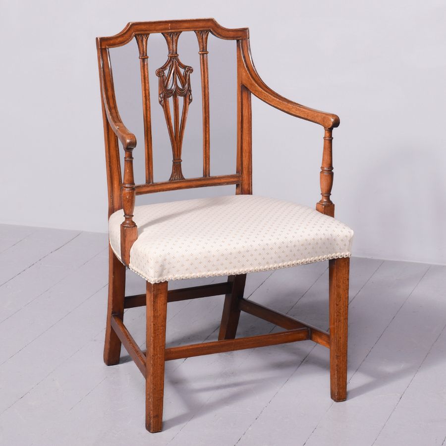 George III Carved Mahogany Armchair