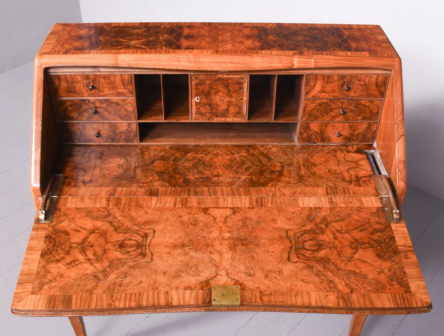 Antique Burr-Walnut Bureau by Whytock & Reid of Edinburgh