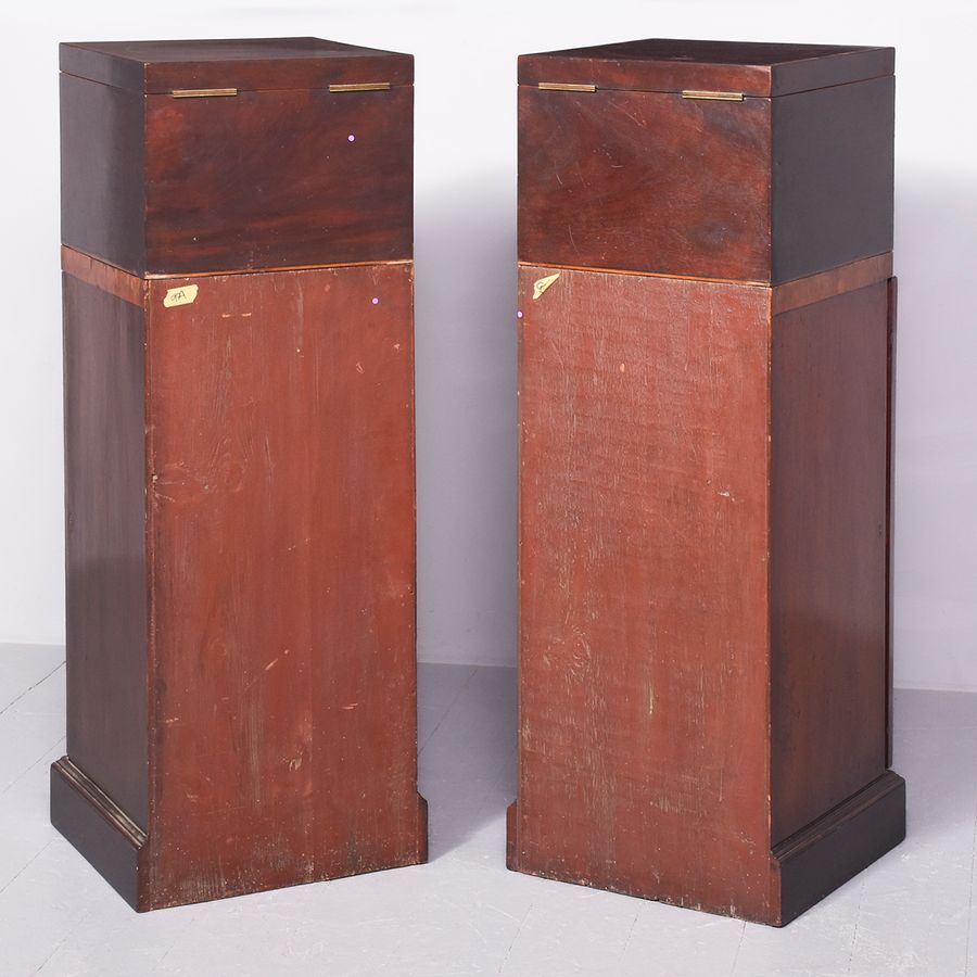 Antique Pair of George III Inlaid Mahogany Dining Room Pedestals