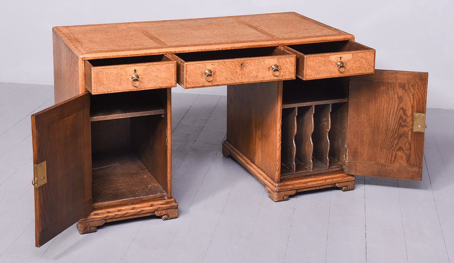 Antique A Whytock & Reid of Edinburgh Pollard Oak Desk