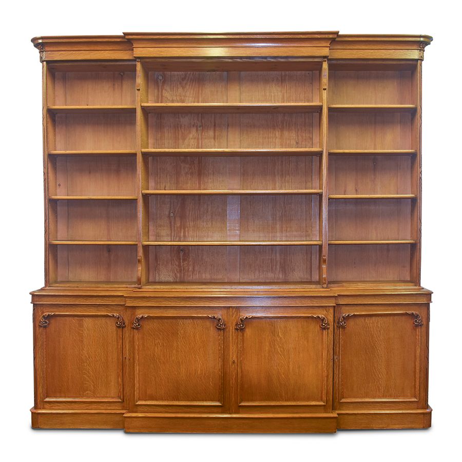 Antique Victorian Breakfront Bookcase