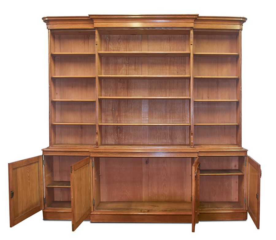 Antique Victorian Breakfront Bookcase