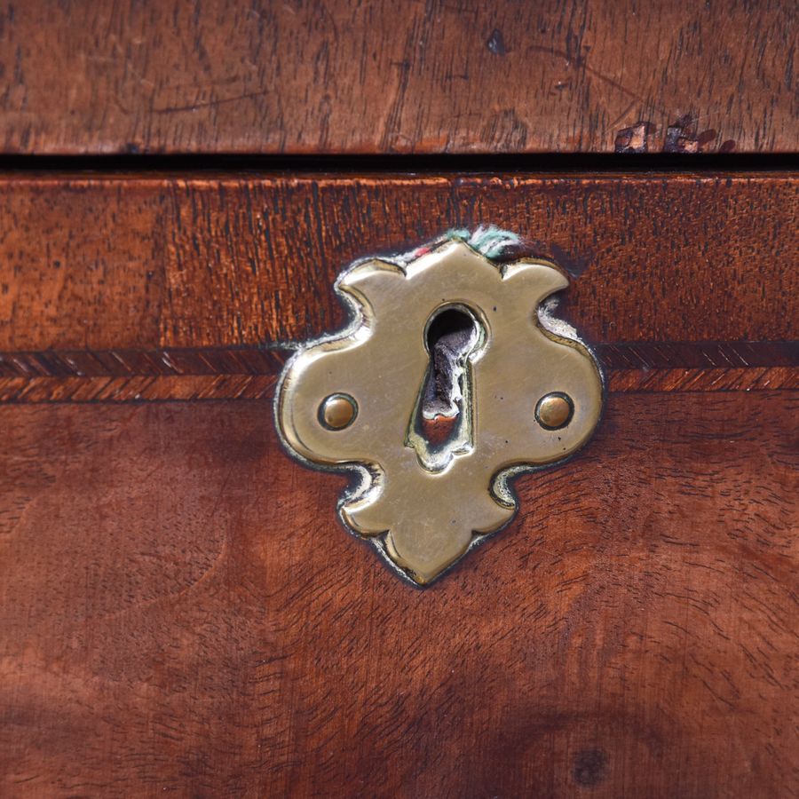 Antique Early Georgian Style Inlaid Figured Walnut Dresser Base