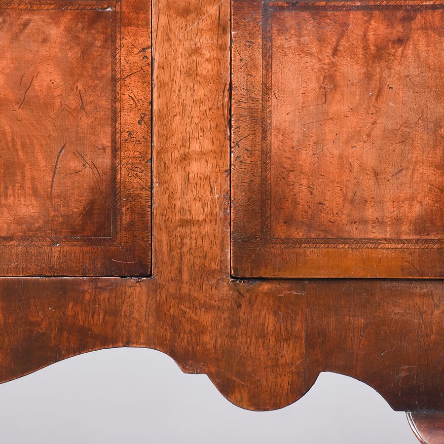 Antique Early Georgian Style Inlaid Figured Walnut Dresser Base