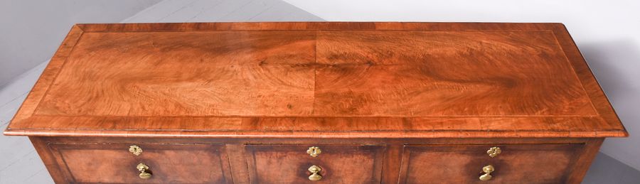 Antique Early Georgian Style Inlaid Figured Walnut Dresser Base