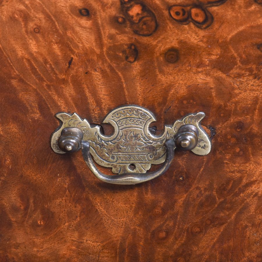 Antique Pair of Mid-Victorian Inlaid Burr Walnut Small Chests/Lockers with Chamfered Corners