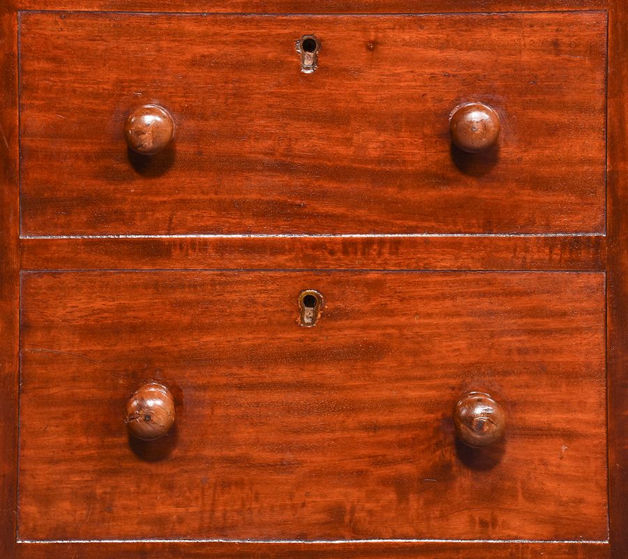 Antique Pair of Mid-Victorian Neat-Sized Figured Mahogany Bedside Lockers