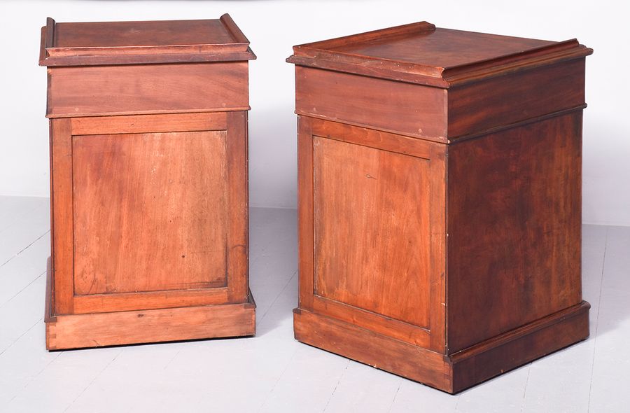 Antique Superb Pair of Mid-Victorian Small Mahogany Chests/Lockers in Flame Spanish Mahogany