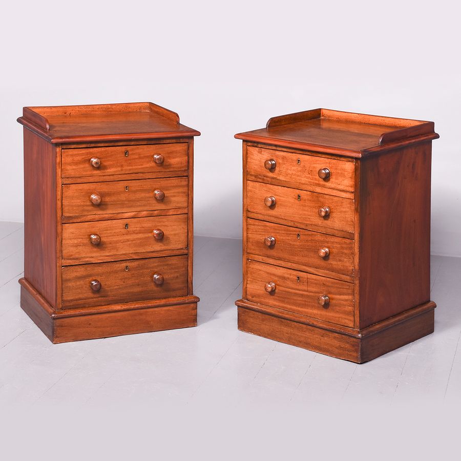 Pair of Victorian Small Mahogany Chest of Drawers/Bedside Lockers