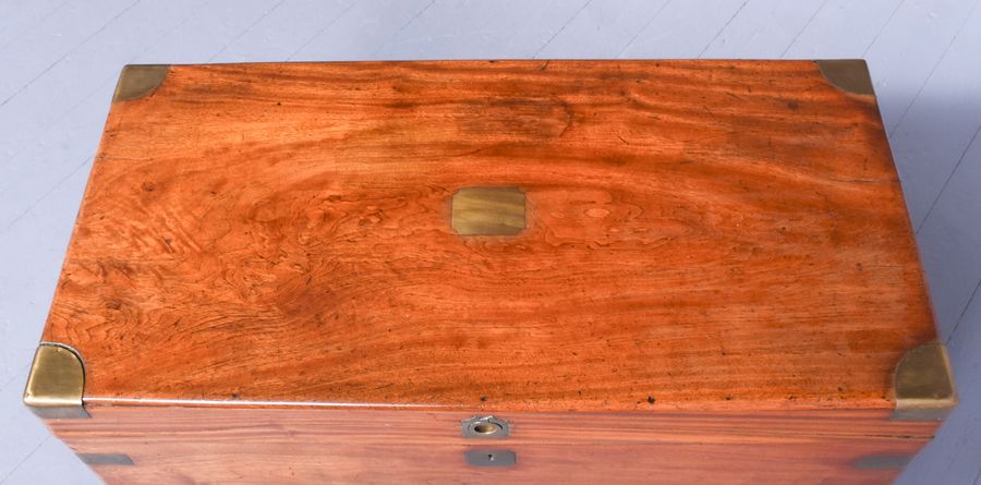 Antique Exceptional Quality Victorian Brass-Bound, Solid Camphorwood Trunk