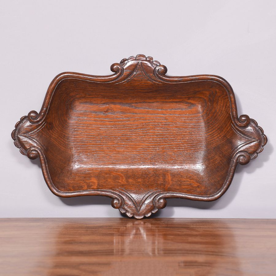 Antique A Victorian Carved Solid Oak Bowl